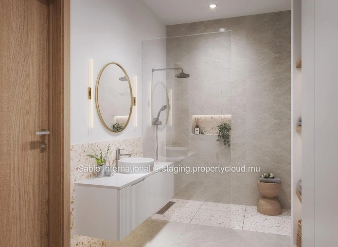 Appartement R+2 à vendre à Tamarin, Rivière Noire. 142m², 3 chambres, piscine commune, vue mer, proche commodités.