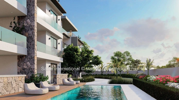 Luxurious Penthouse in Trou aux Biches with Communal Pool & Modern Amenities
