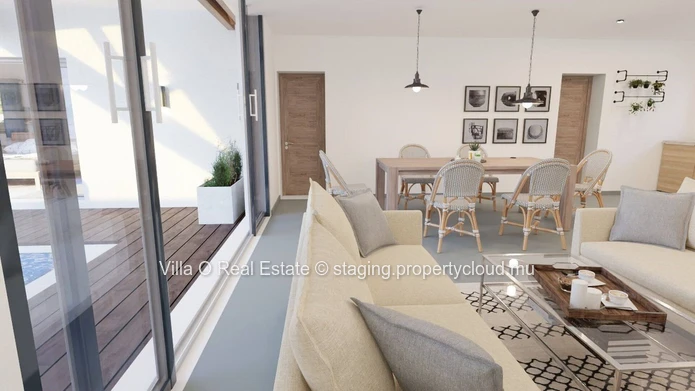In a small residential area, charming single-storey house with pool and garden view, enclosed by a stone wall, in the...
