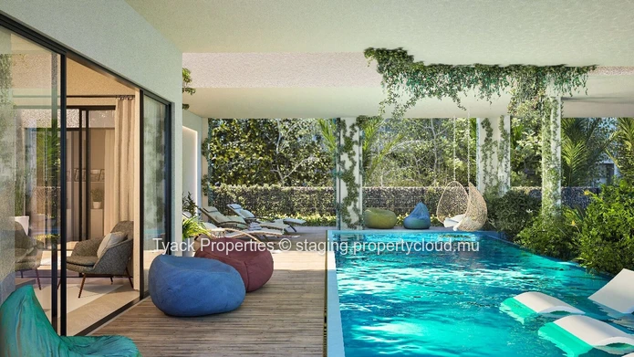 "Spacious Beachfront Apartment on first floor with double storey with Stunning Sea Views in Grand Baie - 4 Bed, Pool,...