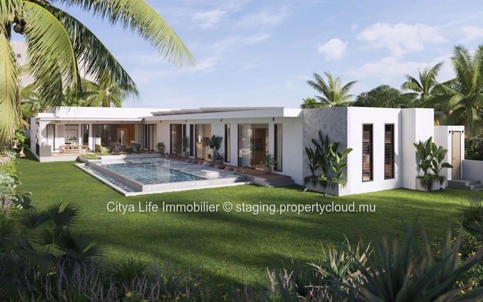 Villa PDS à vendre à Trou aux Biches, 817m² habitables, terrain de 1.368m², 4 chambres, piscine privée. Proche des co...