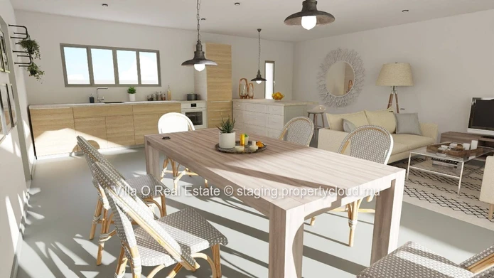 In a small residential area, charming single-storey house with pool and garden view, enclosed by a stone wall, in the...