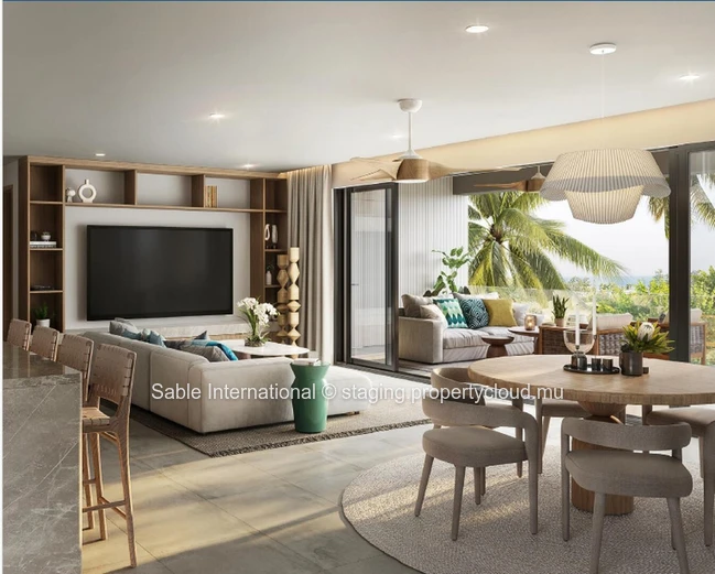 Appartement R+2 à vendre à Pointe aux Piments, Trou aux Biches. 170m², 3 chambres, piscine commune, salle de gym.