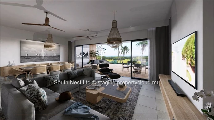Villa under construction on a golf course 