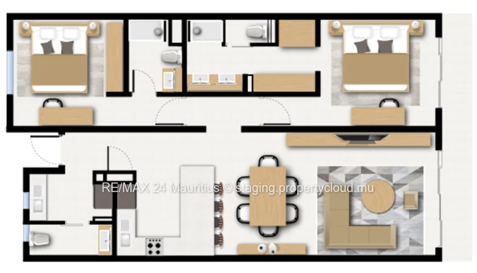 Modern 2 Bedroom Apartment in Le Residence De Mon Choisy, Grand Baie