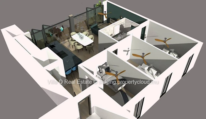 A 5 minutes de Grand Baie et des plages, superbe penthouse de 175 m2 comprenant 3 chambres en suite avec une terrasse...