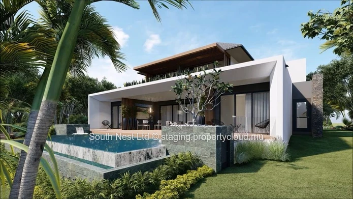 Villa under construction on a golf course 
