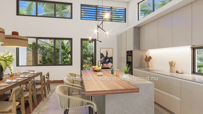 The residence enjoys a magnificent location with panoramic views of the beautiful Tamarin mountains where tranquility...
