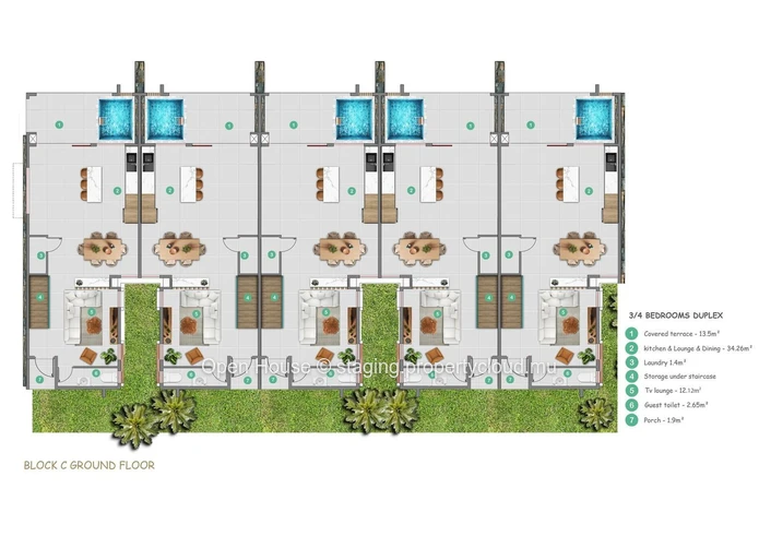 Maison à vendre. Tamarin, 152m², piscine privée, accès aux étrangers, proche des commerces,