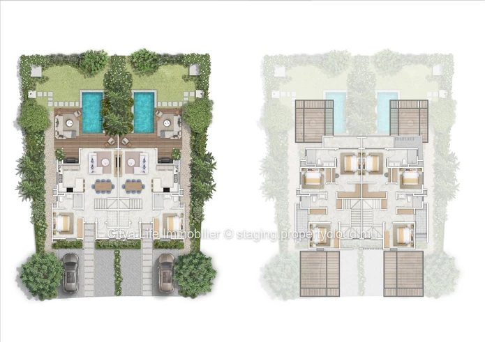 Duplex 3 chambres avec piscine privée à vendre à Haute Rive
