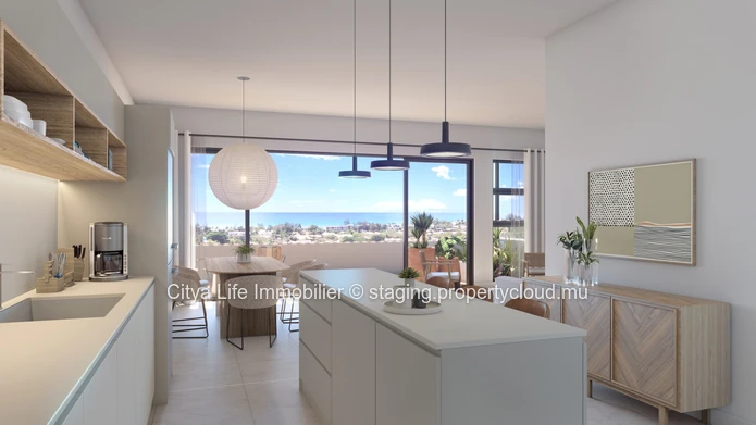 REZ+2 à vendre à Tamarin, Rivière Noire. 155m², 3 chambres, piscine commune, parking. Prix Rs.