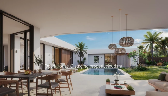 Nouveau projet - Villa PDS à vendre à Grand Baie, 3 chambres en suite, espace bureau, piscine privée, beaux volumes.