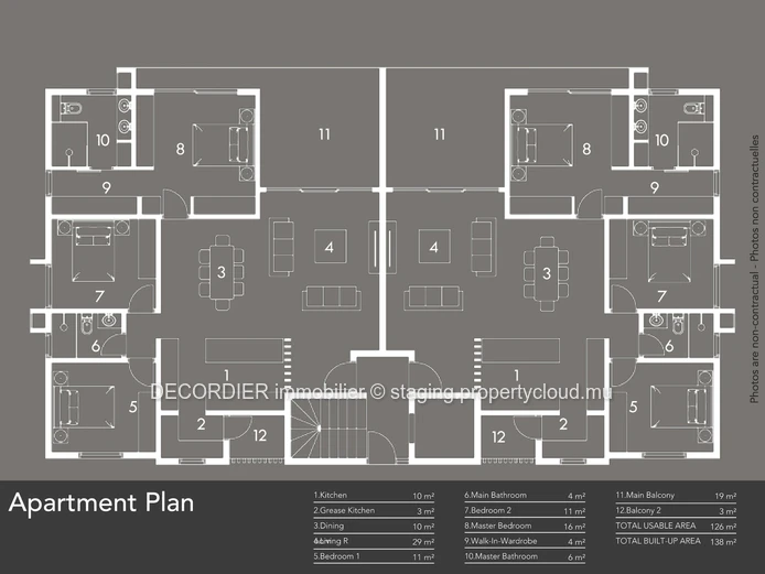 Appartement situé dans une résidence sécurisée accessible aux étrangers