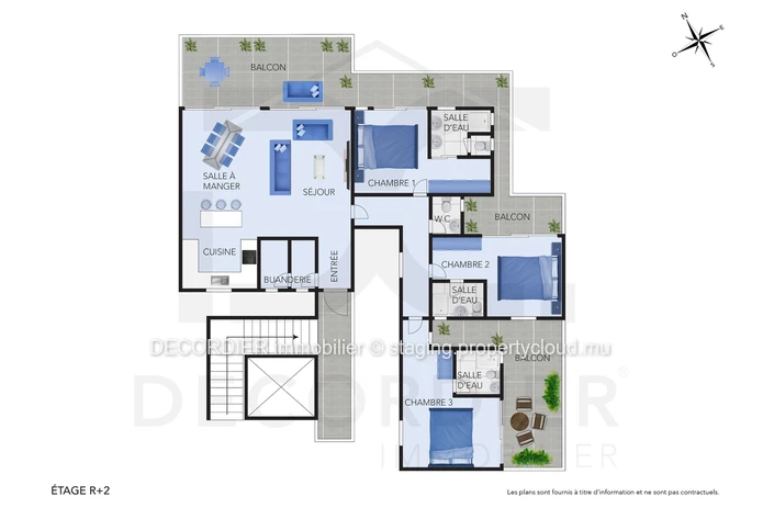 Penthouse d'exception avec vue sur le lagon et le Coin de Mire